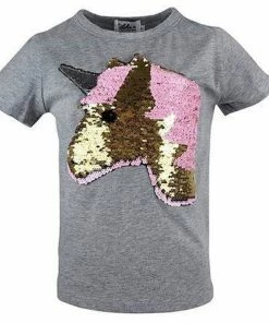 Lola & The Boys Golden Unicorn Flip T-Shirt Girls