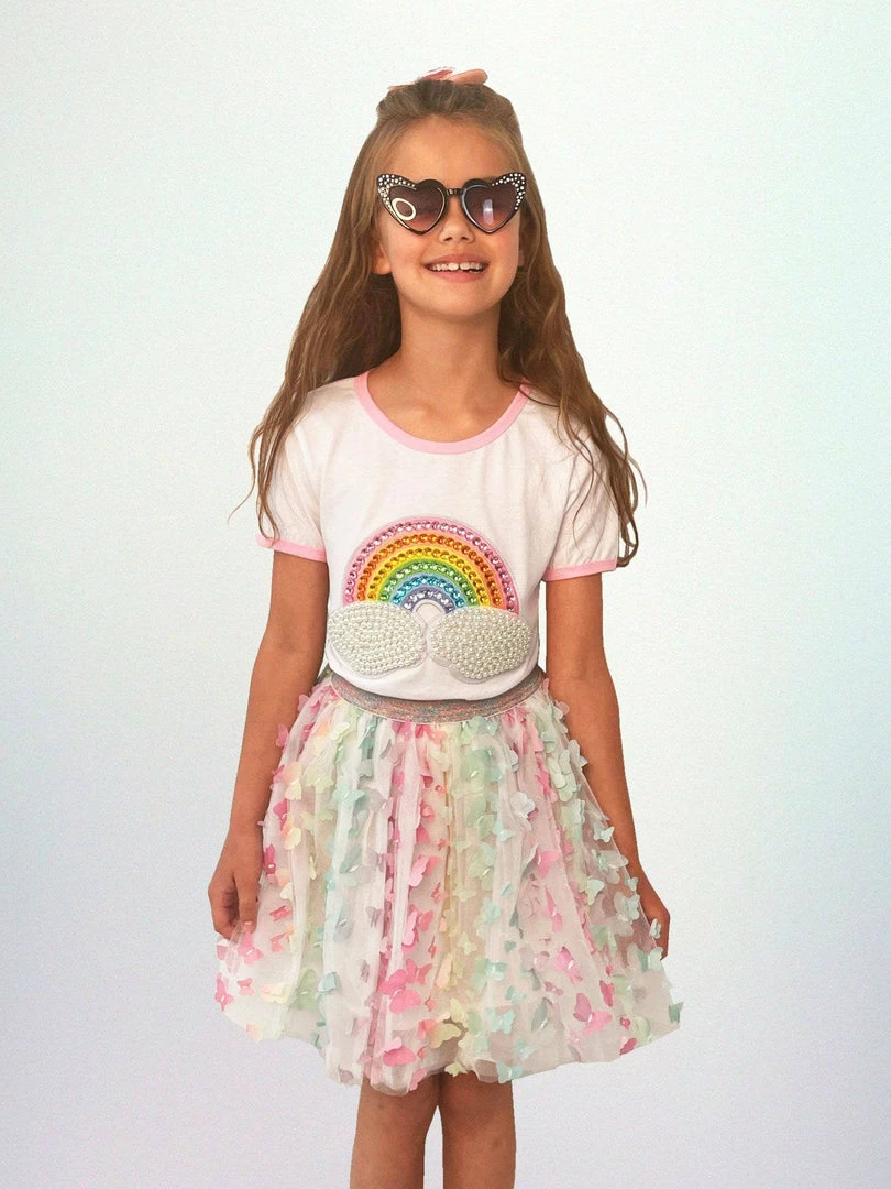 Lola + The Boys Rainbow Pearl Patch T Shirt 5 Lola + The Boys Rainbow Pearl Patch T Shirt
