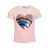 Lola + The Boys Rainbow Heart Flip Ringer T-Shirt