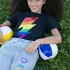 Lola + The Boys Rainbow Lightning Bolt Sequin T-Shirt Girls 1 Lola + The Boys Rainbow Lightning Bolt Sequin T-Shirt Girls
