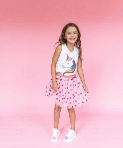 Lola + The Boys Sequin Rainbow Unicorn Tank