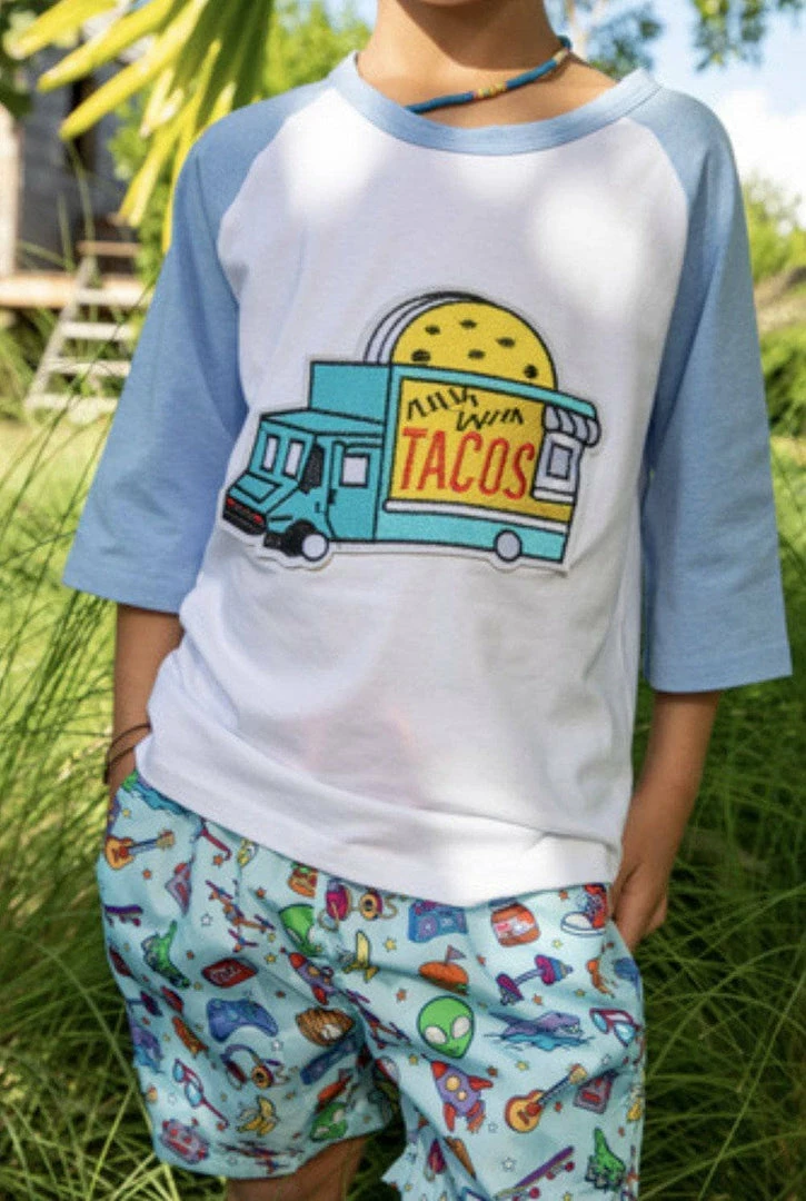 Lola + The Boys Taco Truck Baseball Tee 3 Lola + The Boys Taco Truck Baseball Tee