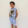 Lola + The Boys Varsity Bear Tie Dye Hoodie Set 2 Lola + The Boys Varsity Bear Tie Dye Hoodie Set