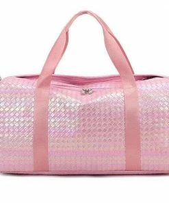 Lola + The Boys Woven Pink Duffle Bag